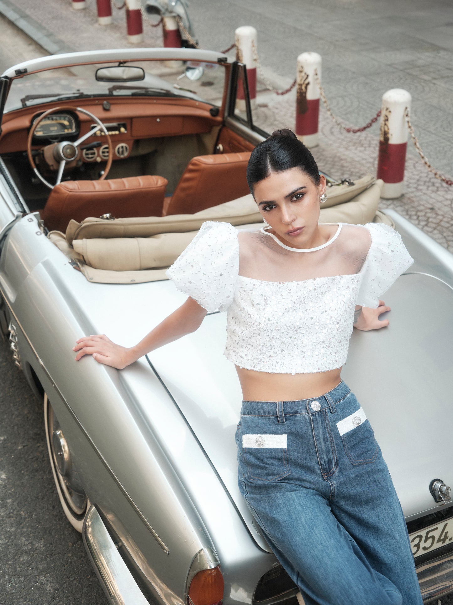 Puffy Sequin Top