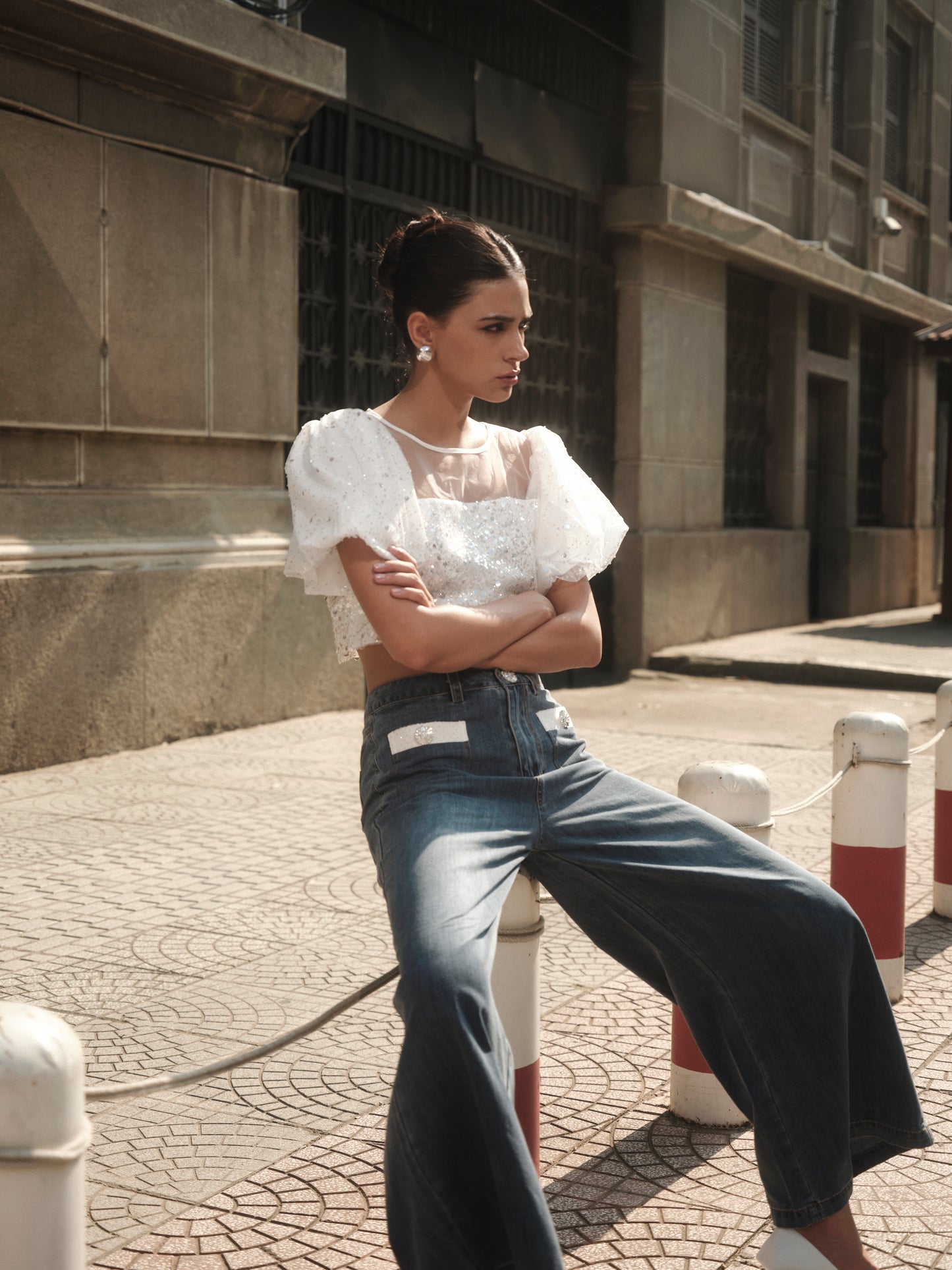 Puffy Sequin Top
